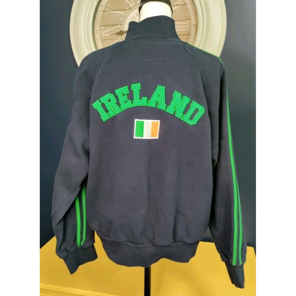 Retro Ireland Sweatshirt Men's S Blue Green Track Jacket Full Zip Vintage Style